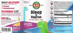 Label for Sleep-a-Saurus Kids' Gummies Strawberry