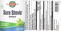 Label for Sure Stevia Extract