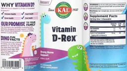 Label for Vitamin D-Rex Bubblegum