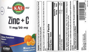 Zinc + C 11 mg/ 30 mg Tangerine