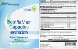 Label for BioInflaMax Capsules