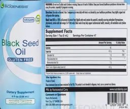 Label for Black Seed Oil