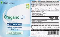 Label for Oregano Oil