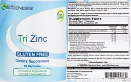 Label for Tri Zinc