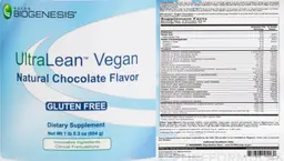 Label for UltraLean Vegan Chocolate Flavor