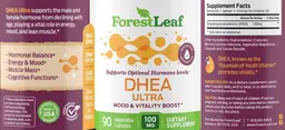 Label for DHEA Ultra 100 mg