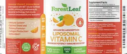 Label for Liposomal Vitamin C 1000 mg