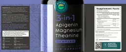 Label for 3-in-1 Apigenin Magnesium Theanine Complex