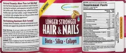 Label for Longer Stronger Hair & Nails