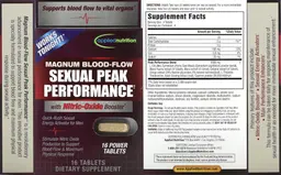 Label for Magnum Blood-Flow Sexual Peak Performance