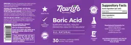 Label for Boric Acid 600 mg