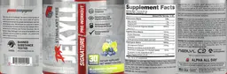 Label for Dr Jekyll Stimulant-Free Signature Pre-Workout Blueberry Lemonade