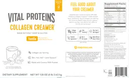 Label for Collagen Creamer Vanilla