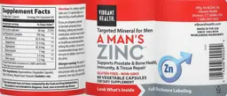 Label for A Man's Zinc