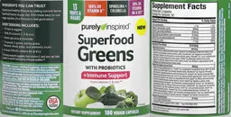 Label for Superfood Greens with Probiotics