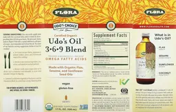 Label for Udo's Oil 3-6-9 Blend