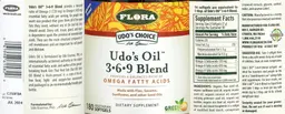Label for Udo's Oil 3-6-9 Blend