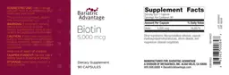 Label for Biotin 5,000 mcg