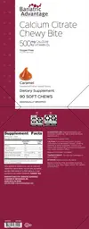 Label for Calcium Citrate Chewy Bite 500 mg Calcium 500 IU Vitamin D3 Caramel