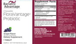 Label for Chewable FloraVantage Probiotic Grape Flavor