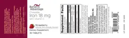 Label for Chewable Iron 18 with Vitamin C Strawberry