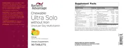 Label for Chewable Ultra Solo without Iron Citrus