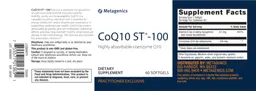 Label for CoQ10 ST-100