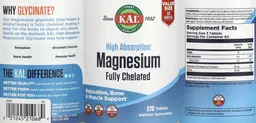 Label for High Absorption Magnesium