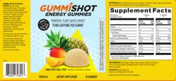 Label for Energy Gummies Tropical
