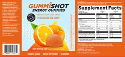 Label for Energy Gummies Valencia Orange