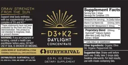 Label for D3+K2 Daylight Concentrate