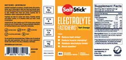 Label for SaltStick Electrolyte Fastchews Tart Orange