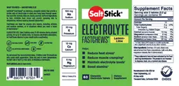 Label for SaltStick Electrolyte Fastchews Lemon-Lime