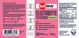 Label for SaltStick Electrolyte Fastchews Watermelon