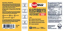 Label for SaltStick Electrolyte Fastchews Tropical Mango