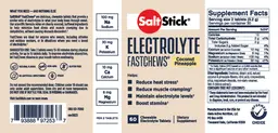 Label for SaltStick Electrolyte Fastchews Coconut Pineapple
