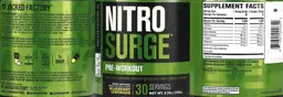 Label for NitroSurge Pre-Workout Blueberry Lemonade