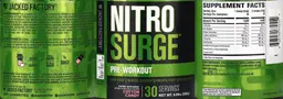 Label for NitroSurge Pre-Workout Cotton Candy