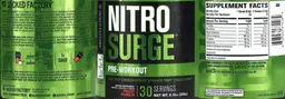 Label for NitroSurge Pre-Workout Fruit Punch