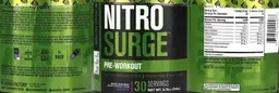 Label for NitroSurge Pre-Workout Grape