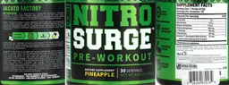 Label for NitroSurge Pre-Workout Pineapple