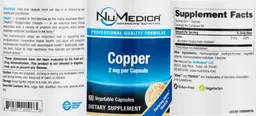 Label for Copper 2 mg
