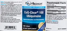 Label for CoQ-Clear 100 Ubiquinone