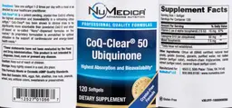 Label for CoQ-Clear 50 Ubiquinone