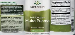 Label for Full Spectrum Muira Puama 400 mg