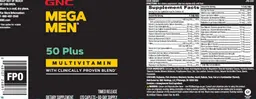 Label for 50 Plus Multivitamin