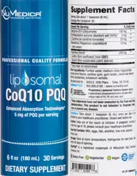 Label for Liposomal CoQ10 PQQ 5 mg