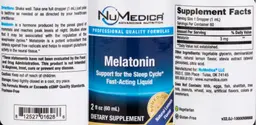 Label for Melatonin Natural Lemon Flavor