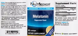 Label for Melatonin Peppermint Flavor