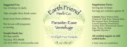 Label for Parasite-Ease Vermifuge